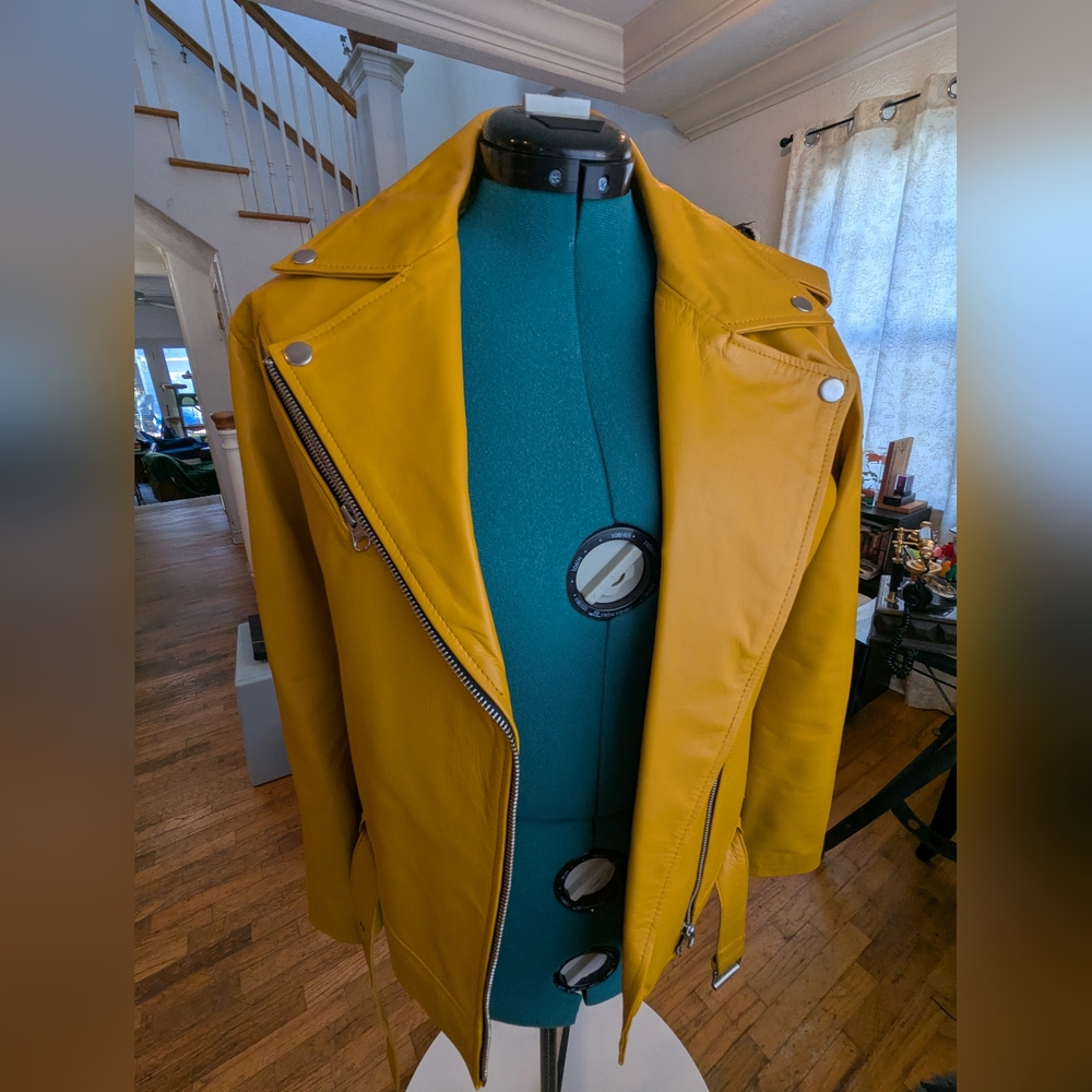 Women's Yellow Leather Jacket